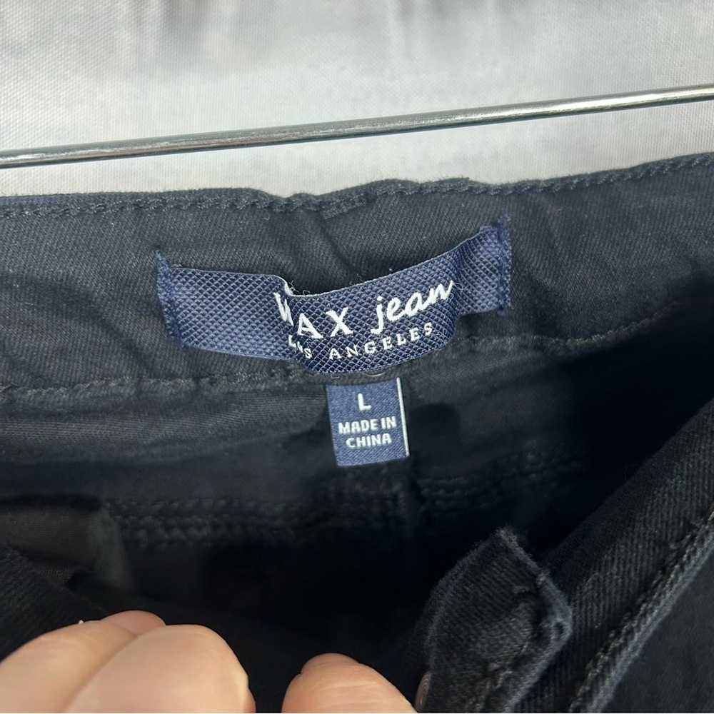 Wax Jean | Distressed Black Denim Jean Mini Skirt Juniors Size Large - Picture 4 of 8